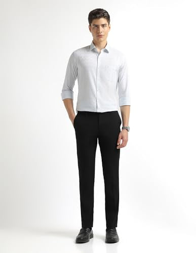 Arrow Men's Hudson Tailored Regular Fit Super Black Trousers
