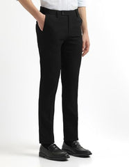 Arrow Men's Hudson Tailored Regular Fit Super Black Trousers