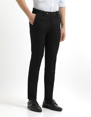 Arrow Men's Jackson Super Slim Fit Super Black Trousers