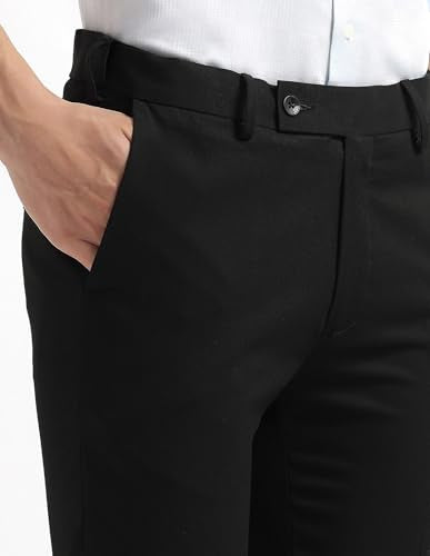 Arrow Men's Jackson Super Slim Fit Super Black Trousers