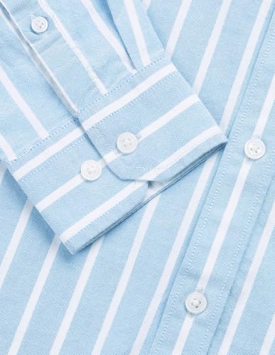 Arrow Sport Men's Vertical Striped Aquarelle Drift Shirt (ASALSH1424_Blue_39)