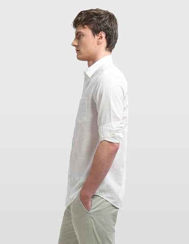 Arrow Sport men's Chelsea slim fit shirt in sage and sun colors, casual style, long sleeves, button-up front.