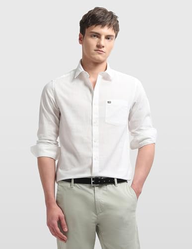 Arrow Sport men's Chelsea slim fit shirt in sage and sun colors, casual style, long sleeves, button-up front, and collar.