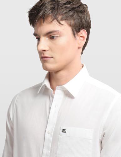 Arrow Sport men's Chelsea slim fit casual shirt in sage and sun colors, featuring a button-up front and classic collar.