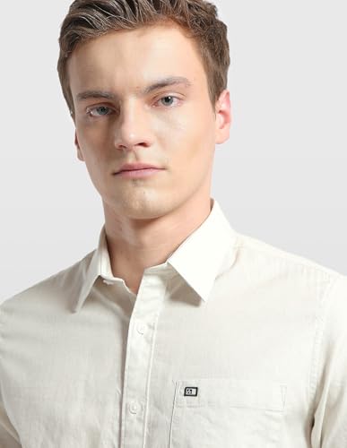 Arrow Sport Men's Chelsea Slim Fit Solid Sage & Sun Shirt
