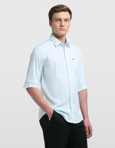 Arrow Sport men's sage and sun Chelsea slim fit casual shirt, showing the upper view with button-front and collar details.