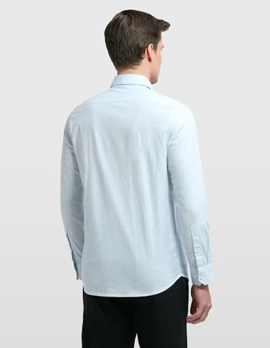 Arrow Sport men's sage and sun Chelsea slim fit casual shirt, showing the upper front view with collar and button details.