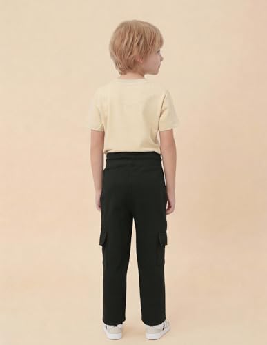 USPA Kids Boys Solid Regular Fit Track Pants (UKTRK0377_Dark Green_8-9 Years)