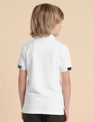 USPA Kids Boys Solid Regular Fit Polo Shirt (UKTSH2251_White_8-9 Years)