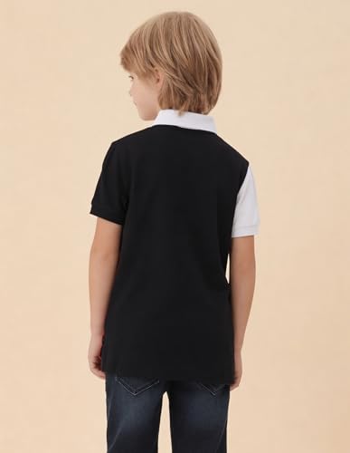 USPA Kids Boys Colorblock Brand Embroidered Regular Fit Polo Shirt (UKTSH2261_Dark Red_3-4 Years)