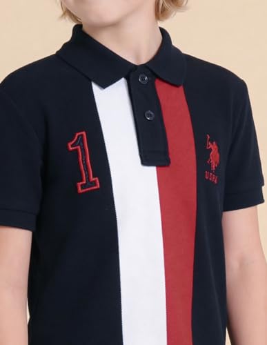 USPA Kids Boys Numeric Embroidered Regular Fit Polo Shirt