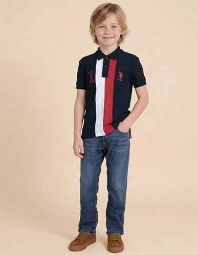 USPA Kids Boys Numeric Embroidered Regular Fit Polo Shirt