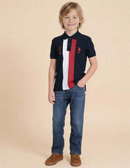 USPA Kids Boys Numeric Embroidered Regular Fit Polo Shirt