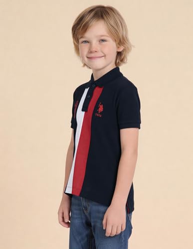USPA Kids Boys Numeric Embroidered Regular Fit Polo Shirt