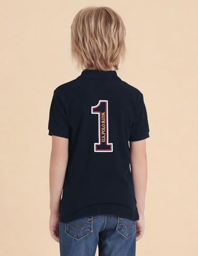 USPA Kids Boys Numeric Embroidered Regular Fit Polo Shirt