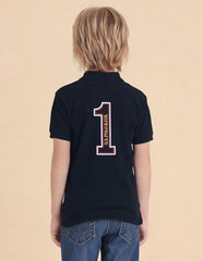 USPA Kids Boys Numeric Embroidered Regular Fit Polo Shirt