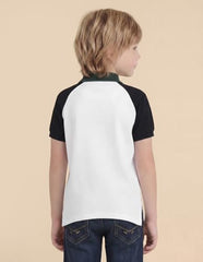 USPA Kids Boys Colour Block Regular Fit Polo Shirt (UKTSH2304_White_9-10Y)