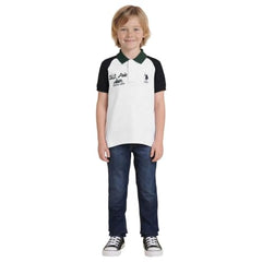 USPA Kids Boys Colour Block Regular Fit Polo Shirt (UKTSH2304_White_9-10Y)