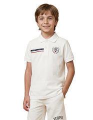 USPA Kids Boys Solid Regular Fit Polo Shirt (UKTSH2319_White_2-3 Y)