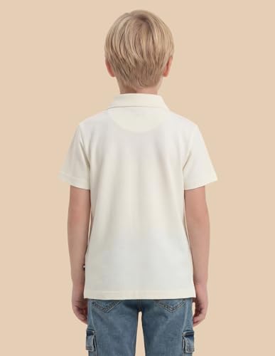 USPA Kids Boys Brand Embroidered Polo Shirt (UKTSH2336_Off White_4-5 Years)