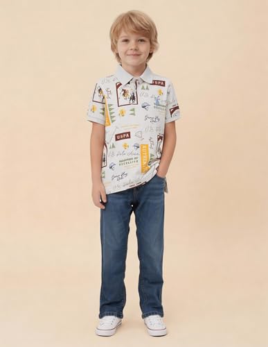 USPA Kids Boys Graphic Brand Printed Regular Fit Polo Shirt