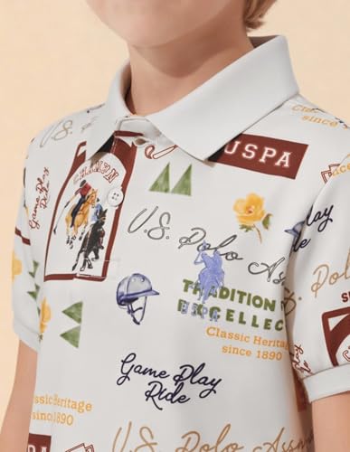 USPA Kids Boys Graphic Brand Printed Regular Fit Polo Shirt