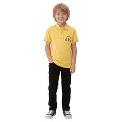 USPA Kids Boys Graphic Brand Printed Regular Fit Polo Shirt (UKTSH2366_Light Yellow_2-3 Years)
