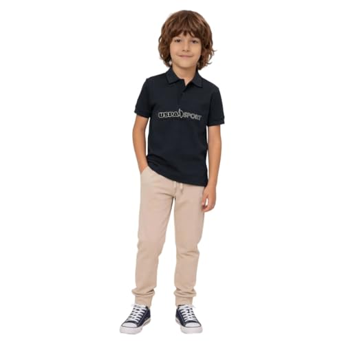 USPA Kids Boys Brand Embossed Regular Fit Polo Shirt (UKTSH2372_Teal_2-3 Y)