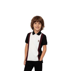 USPA Kids Boys Colour Blocked Regular Fit Polo Shirt (UKTSH2398_Black_12-24 M)