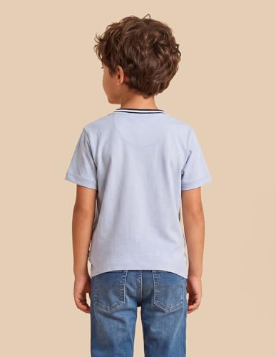 USPA Kids Boys Graphic Brand Printed Regular Fit T-Shirt (UKTSH2482_Light Blue_13-14Y)