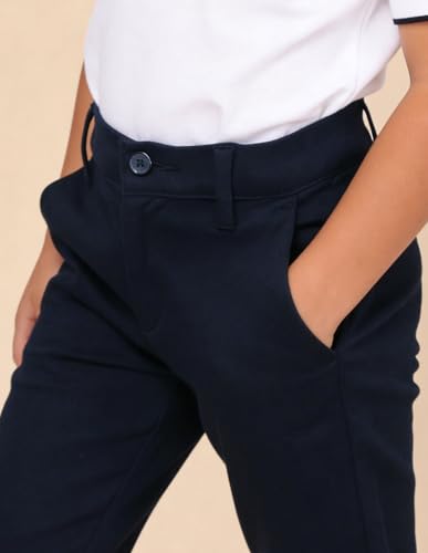 USPA Kids Boys Brand Embroidered Regular Fit Polo Shirt (UKTSH2483_Navy_4-5 Y)