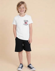 USPA Kids Boys Brand Embroidered Regular Fit T-Shirt