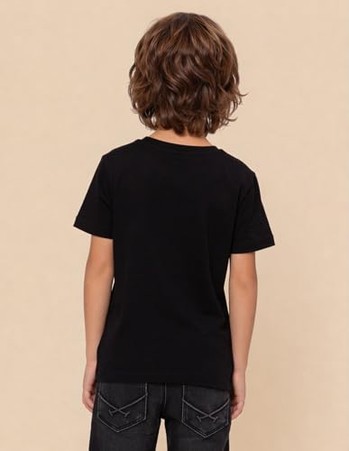 USPA Kids Boys Graphic Brand Printed Regular Fit T-Shirt (UKTSH2534_Black_12-18 M)