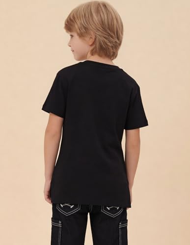 USPA Kids Boys Solid Oversized Fit T-Shirt (UKTSH2544_Black_12-18 M)