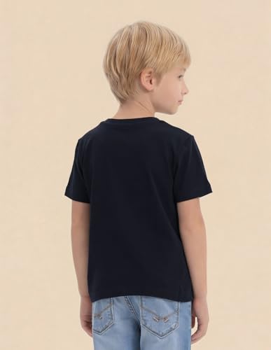 USPA Kids Boys Graphic Brand Printed Regular Fit T-Shirt (UKTSH2571_Navy_2-3Y)