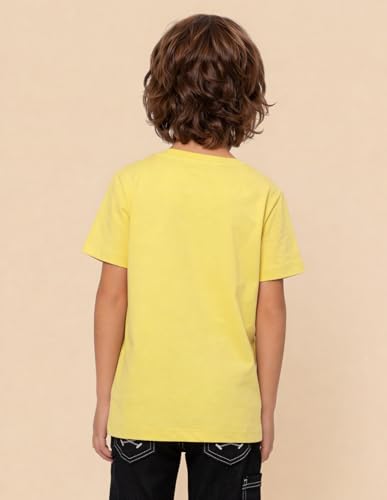 USPA Kids Boys Graphic Brand Printed Regular Fit T-Shirt (UKTSH2653_Yellow_2-3 Y)
