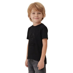 USPA Kids Boys Brand Printed Regular Fit T-Shirt (UKTSH2678_Black_3-4 Y)