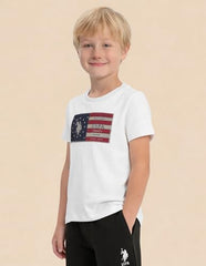 USPA Kids Boys Brand Applique Regular Fit T-Shirt