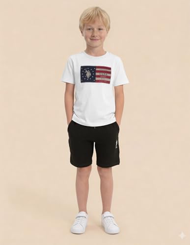 USPA Kids Boys Brand Applique Regular Fit T-Shirt