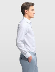 Arrow Men's Graph Checked Autopress Shirt (ARALSH0002_Light Grey_44)