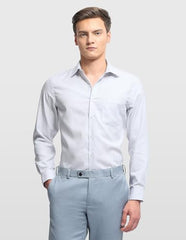 Arrow Men's Graph Checked Autopress Shirt (ARALSH0002_Light Grey_44)