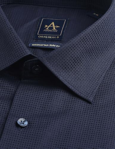 Arrow Men's Manhattan Slim Fit Textured Iconics Shirt