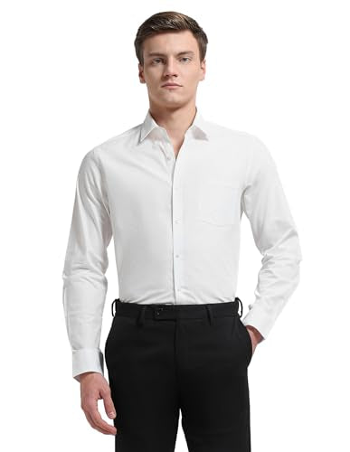 Arrow men's slim fit textured formal shirt with long sleeves, button-down collar, in a classic design, perfect for office wear.