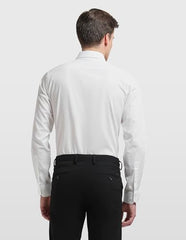 Arrow men's slim fit textured formal shirt with a classic collar and button-front, displayed on a hanger.