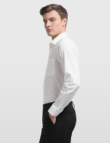 Arrow men's slim fit textured formal shirt, shown in a close-up view highlighting the fabric and collar details.