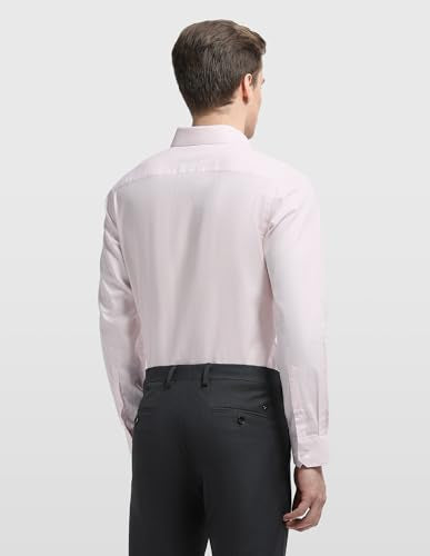 Arrow Men's Dobby Originals Formal Shirt in light blue with a classic collar and button-down front, displayed on a hanger.