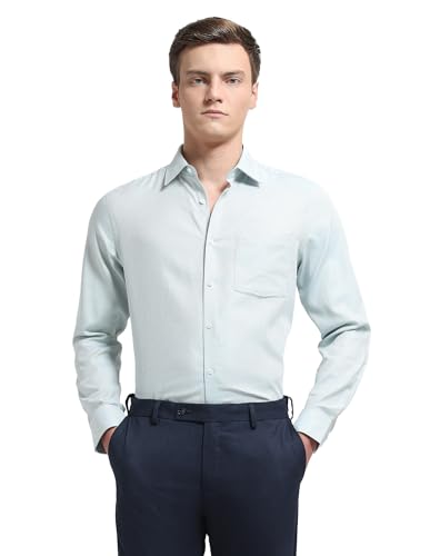 Arrow men's Liberty Classic Fit textured ceremony shirt, white formal shirt with subtle pattern, long sleeves, collar, and button front.