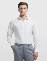 Arrow Men's Liberty Classic Fit Textured Iconic White Shirt