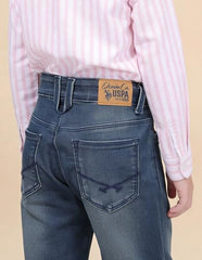 U.S. Polo Boys jeans in blue, casual denim style for kids, featuring classic stitching and a comfortable fit.