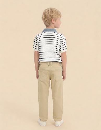 USPA Kids Boys Slim Fit Mid Rise Jeans (UKJEN833_Khaki_9-10 Years)